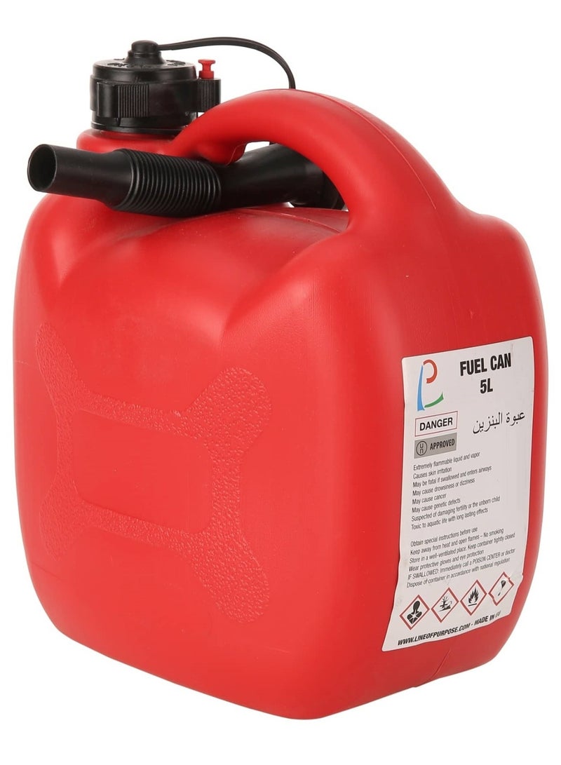 LP Petrol Can With Funnel Fuel Can Un Approved Capacity 5L - Image 1